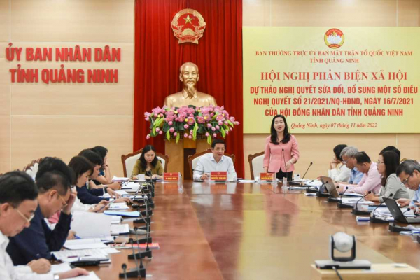 Ủy ban MTTQ tỉnh Quảng Ninh tổ chức hội nghị phản biện xã hội đối với dự thảo Nghị quyết sửa đổi, bổ sung một số điều của Nghị quyết số 21 của HĐND tỉnh - ẢNH  HOÀNG GIANG
